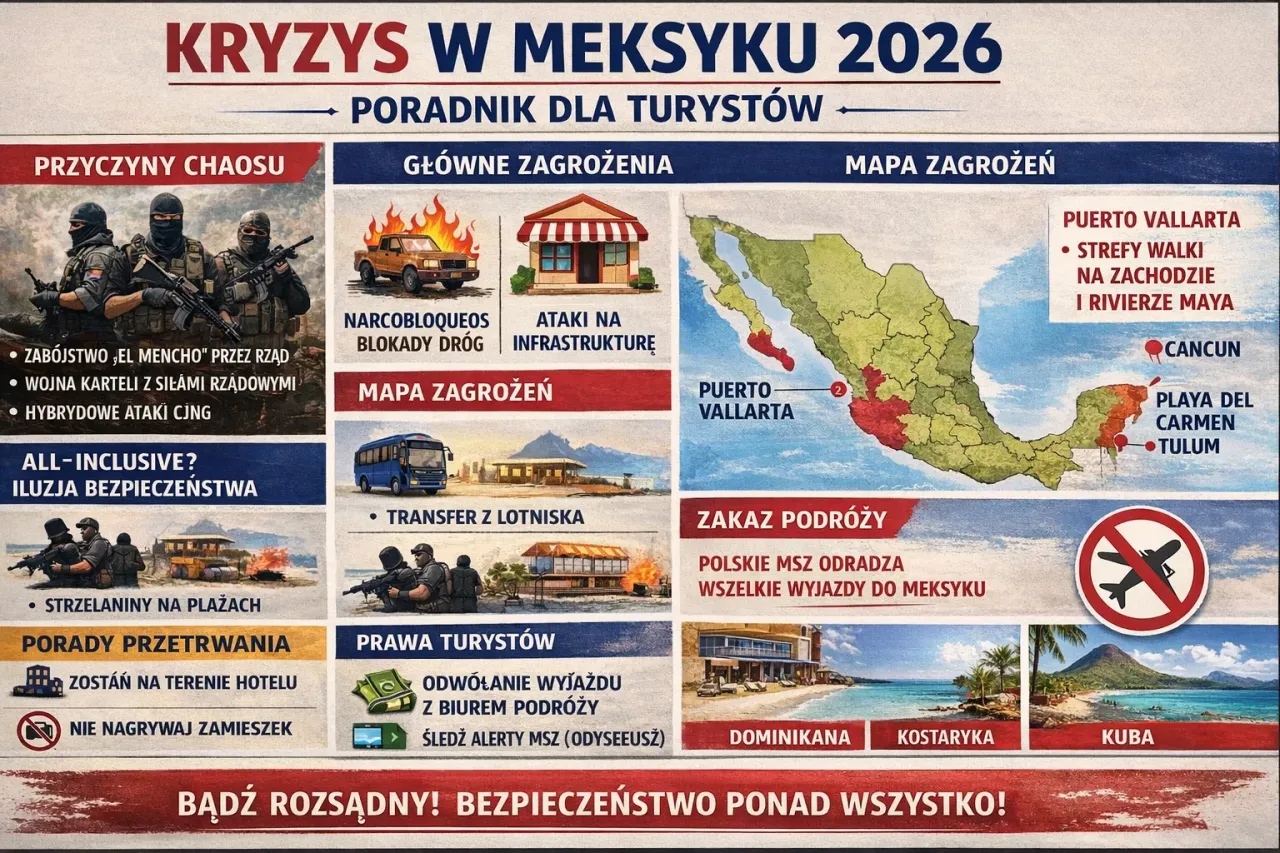 Czy wyjazd do Meksyku jest bezpieczny? Mapa zagrożeń, przyczyny chaosu, zakazy podróży i porady przetrwania.