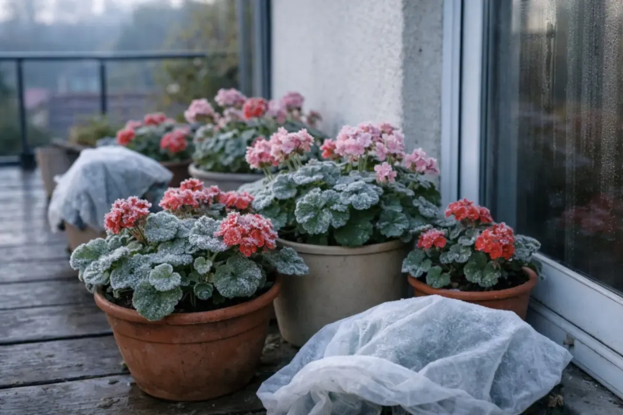 Kiedy pelargonie na balkon pokrył szron, widać, że jesień już na dobre zagościła.