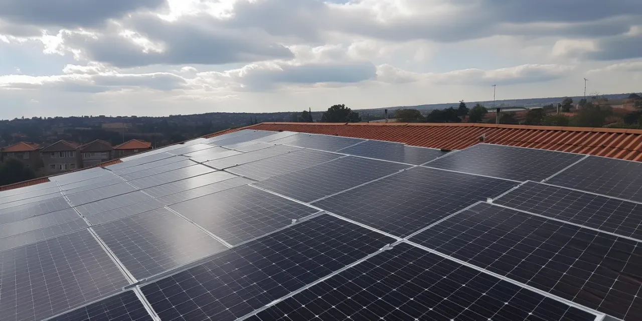 Krajobraz energetyczny Mińska Mazowieckiego, panele fotowoltaiczne na dachach, infrastruktura energetyczna