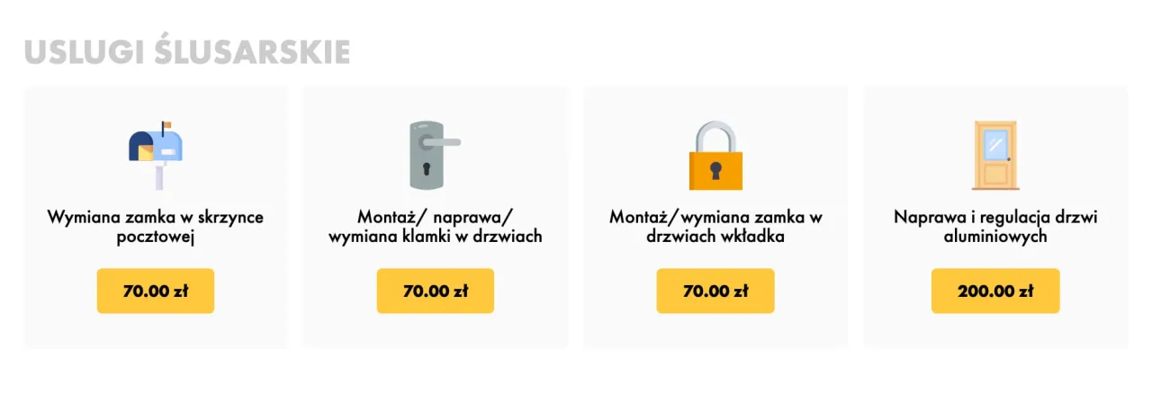 Cennik usług ślusarskich wymiana zamka