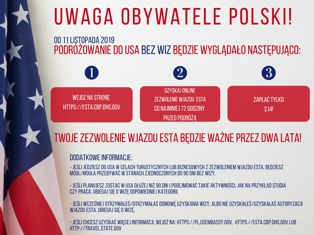 ESTA logo i flaga USA