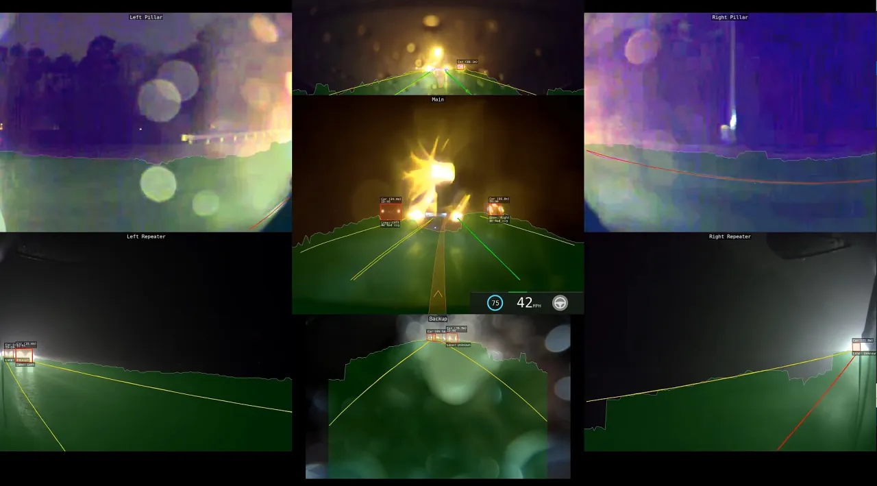 Tesla Autopilot w deszczu