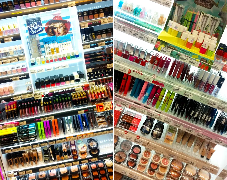 Makijaż kosmetyki Rossmann podkłady tusze