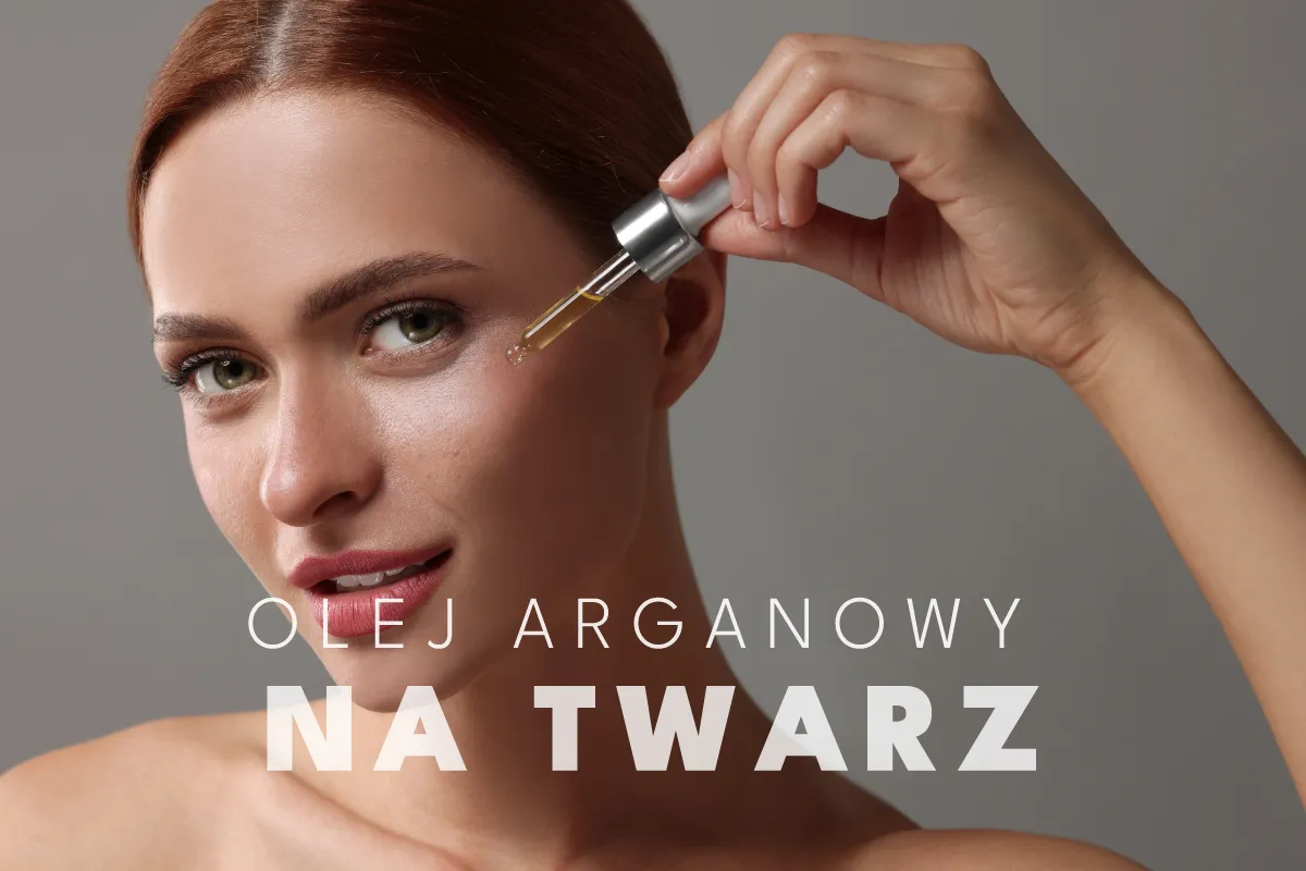 Kobieta aplikuje olejek arganowy na twarz za pomocą pipety. Poznaj, jak stosować olejek arganowy na twarz dla promiennej cery.