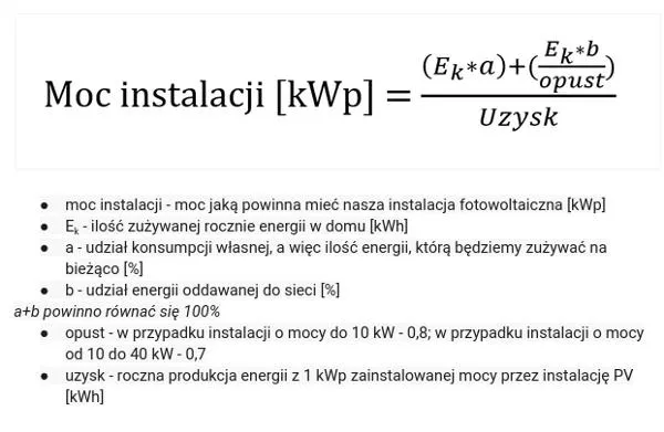 Obliczanie mocy fotowoltaiki rachunki za prąd