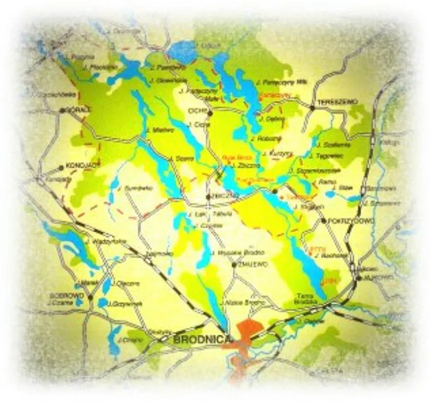 Mapa jezior Kujawsko-Pomorskiego