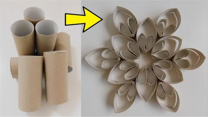 gwiazdka z rolek papieru toaletowego DIY