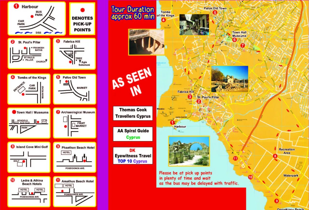 mapa Pafos transport atrakcje