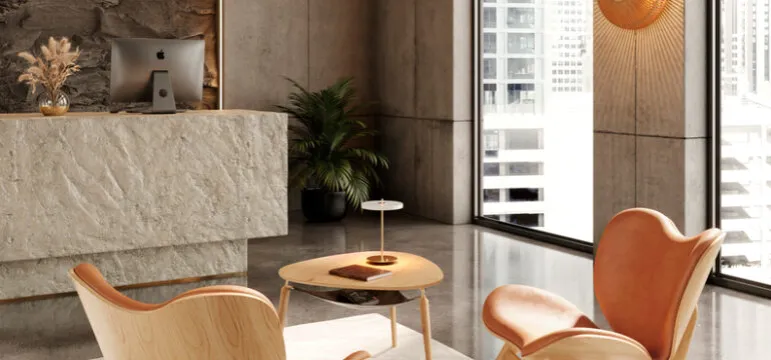 elegancki hol hotelowy i przytulny pok&oacute;j w pensjonacie kolaż