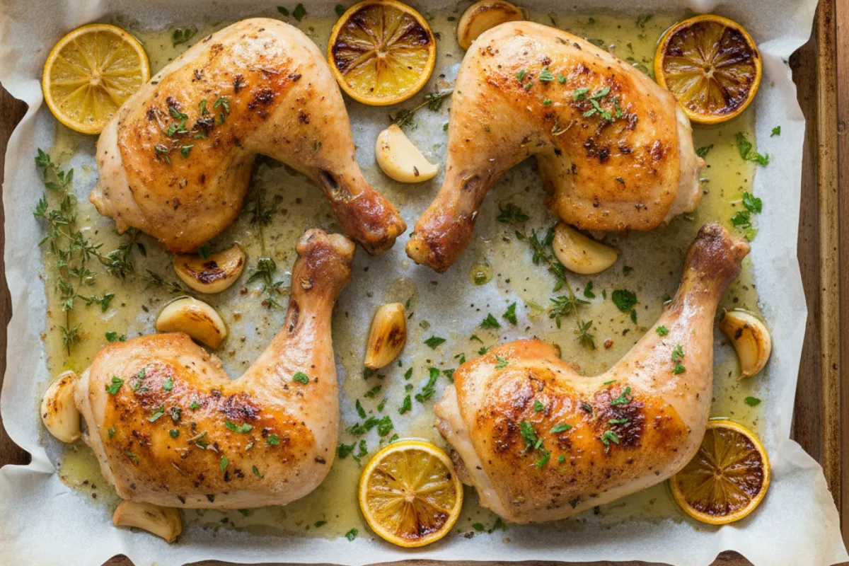 Pieczone udka z kurczaka na blasze z ziołami
