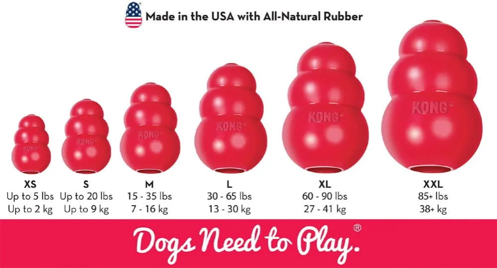 Rodzaje zabawek KONG dla psa (Puppy, Classic, Extreme, Senior) por&oacute;wnanie