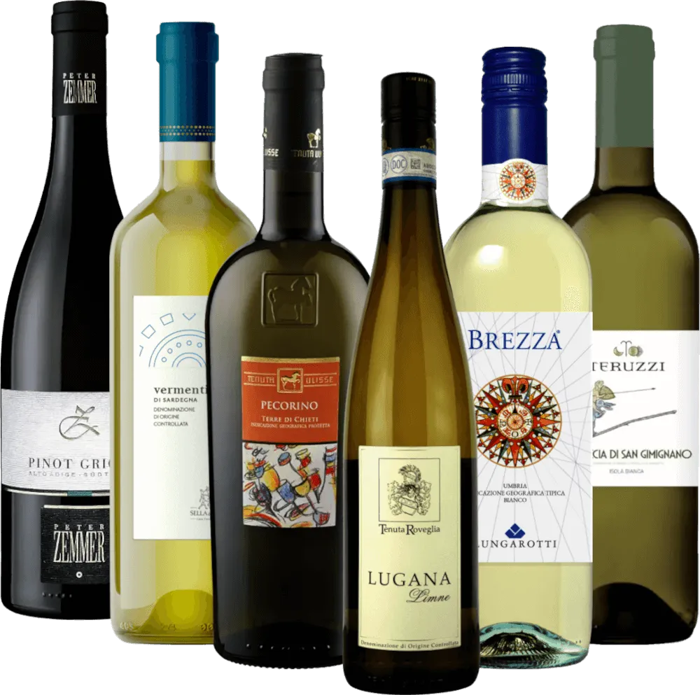 różne butelki białego wina