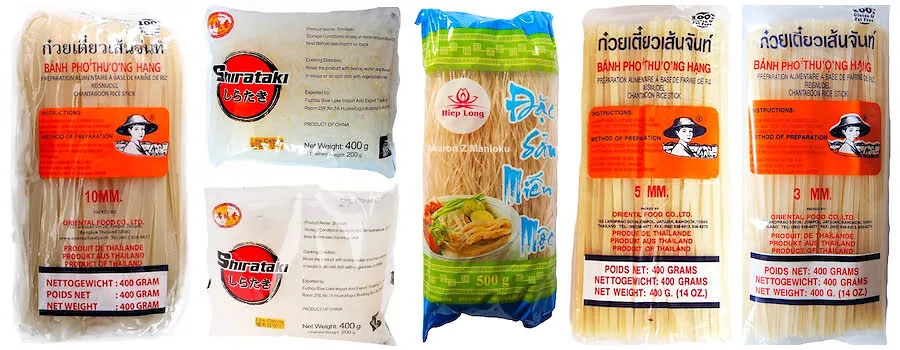 różne rodzaje makaronów bezglutenowych