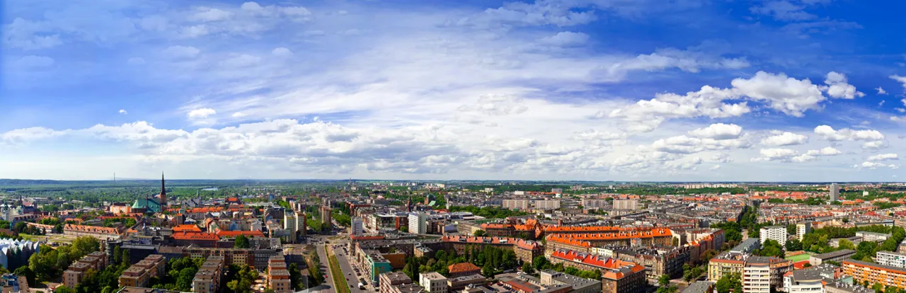 panorama Szczecina, widok na miasto