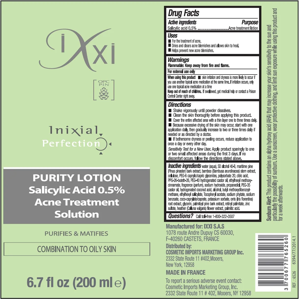 Close-up of a cosmetic product label showing ingredients like salicylic acid