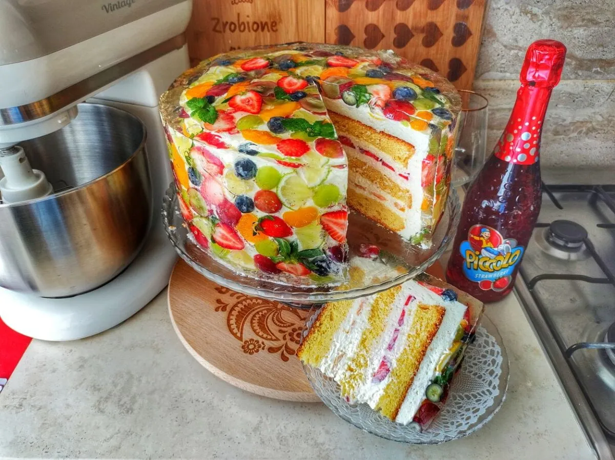 Jelly cake przezroczysty tort