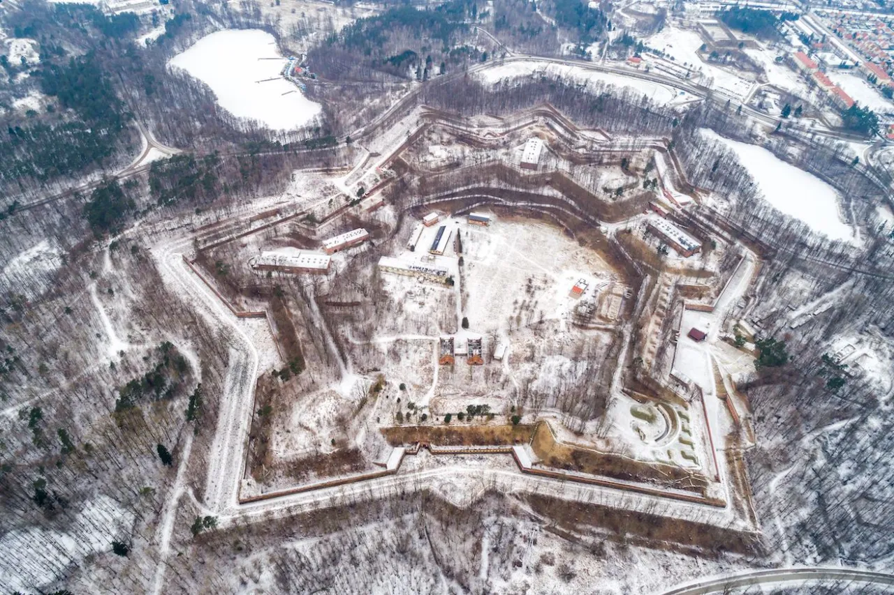 Twierdza Boyen Giżycko z lotu ptaka