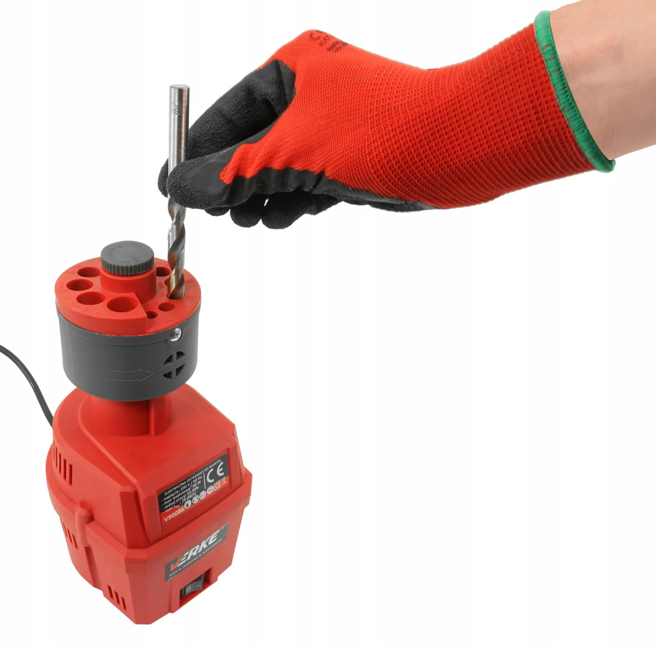 Ostrzałka do wierteł elektryczna i ręczna