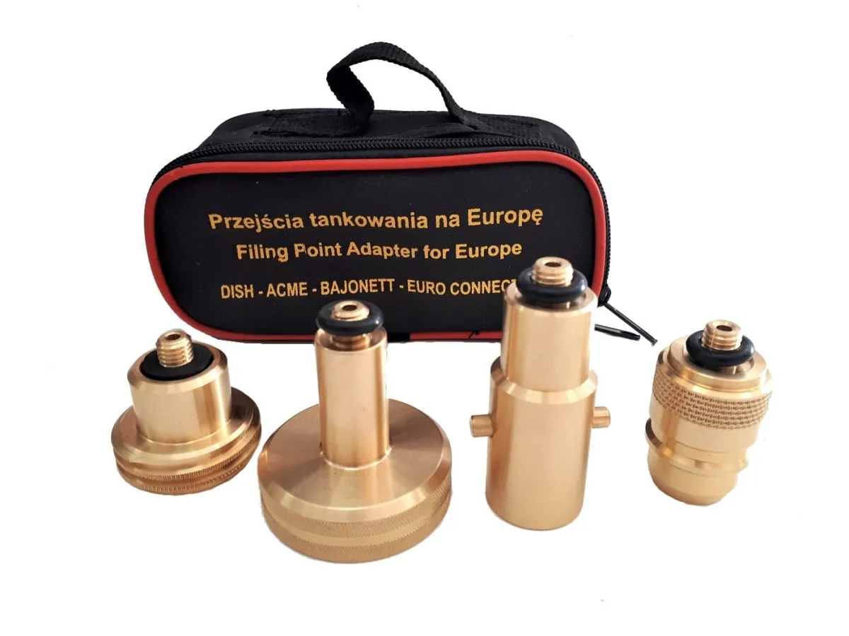 zestaw adapter&oacute;w lpg do tankowania w europie
