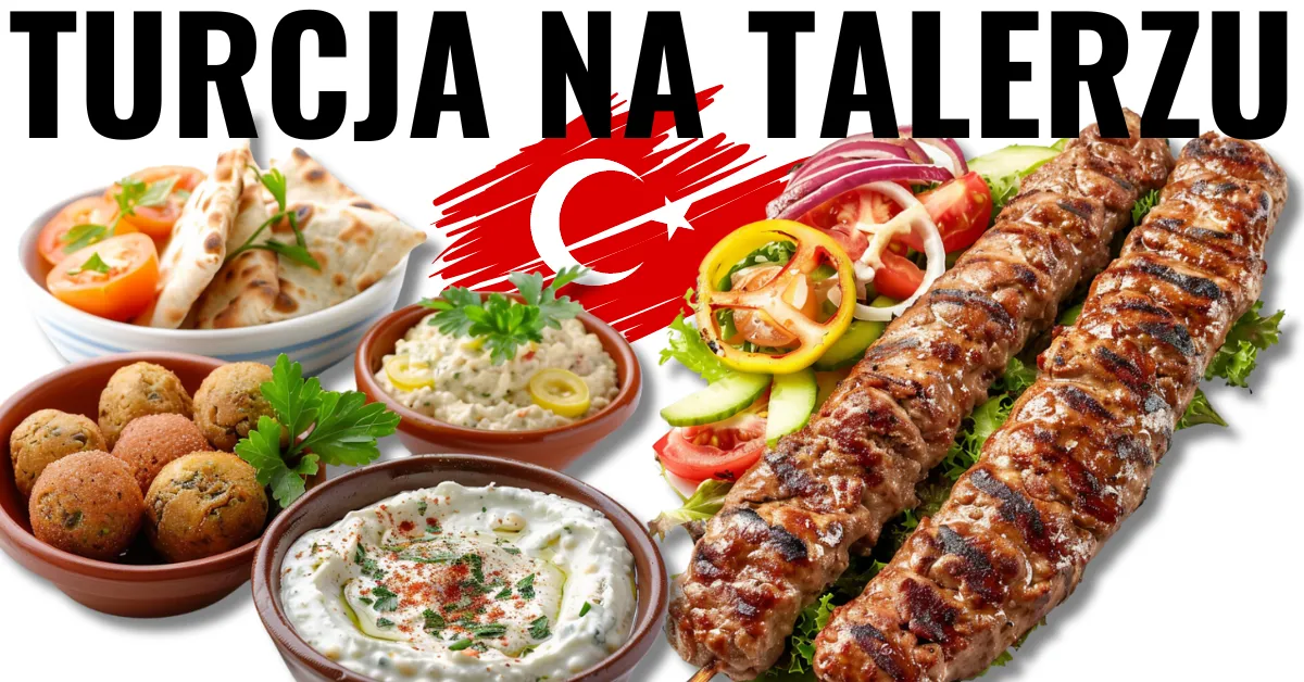 Różne rodzaje kebabów tureckich na talerzu