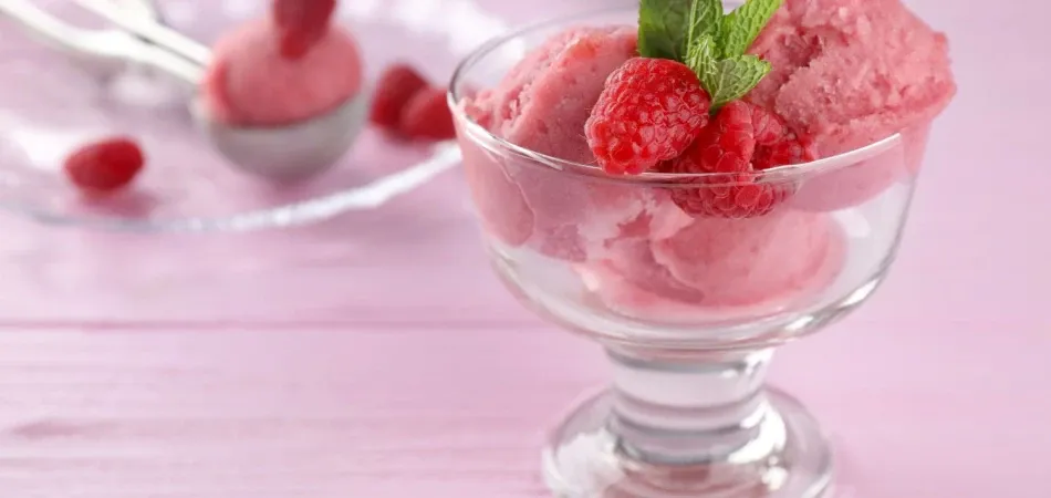 składniki na sorbet malinowy