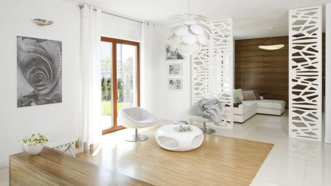 inspiracje salon z jadalnią podział stref