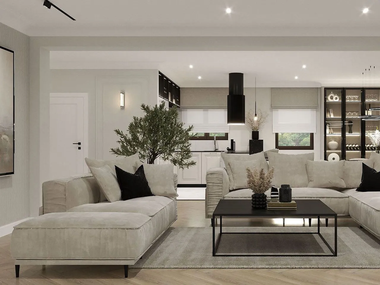 sztukateria salon nowoczesny