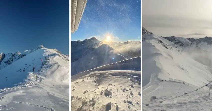 Zimowy krajobraz Tatr z Kasprowego Wierchu