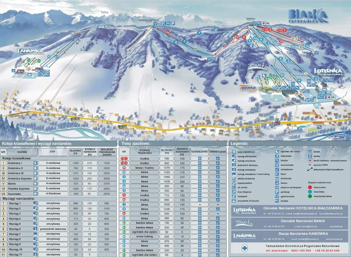 Zakopane zimą panorama narciarska
