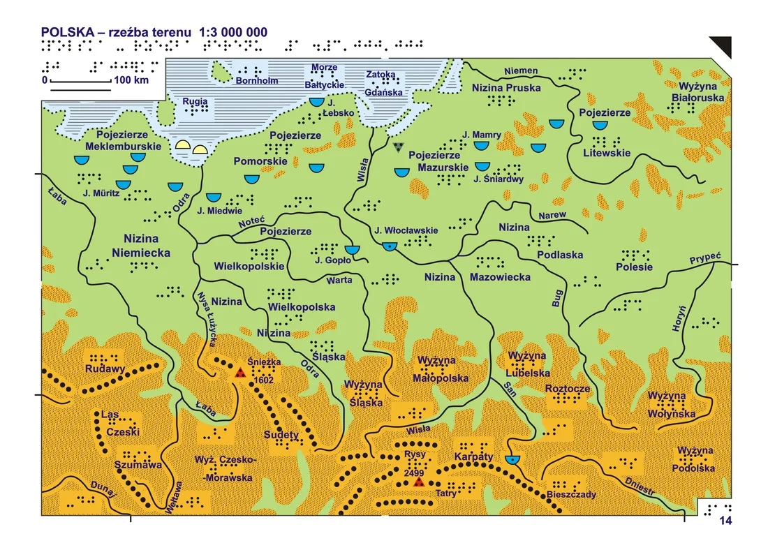 Mapa Polski z zaznaczonymi gł&oacute;wnymi wyspami morskimi i śr&oacute;dlądowymi