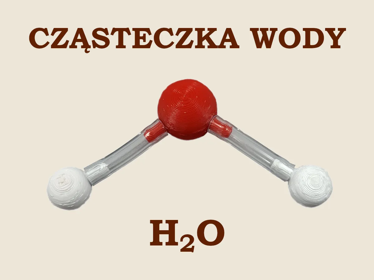 cząsteczka wody H2O wz&oacute;r strukturalny