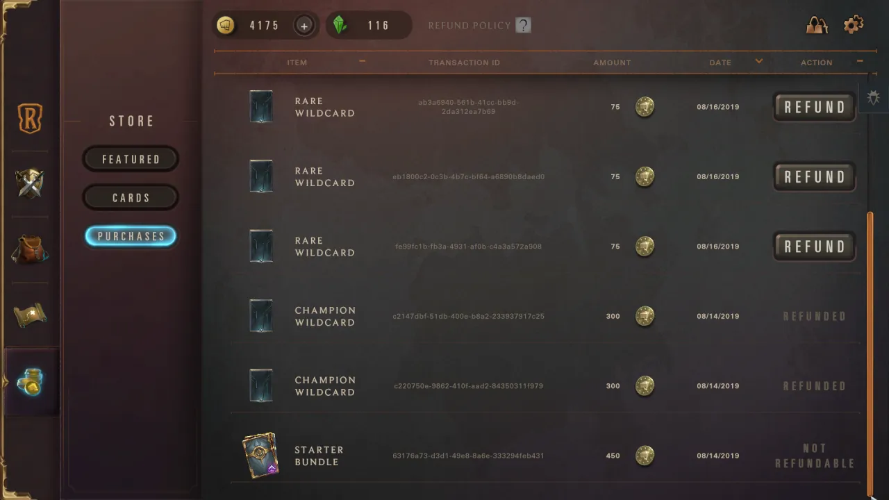 League of Legends historia zakup&oacute;w w grze