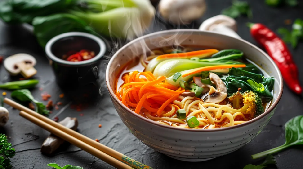 Zdjęcie Makaron ramen z warzywami - Szybki przepis na chiński makaron z warzywami