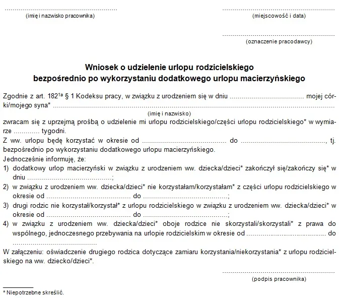 Zdjęcie Oświadczenie Rodzica o Niekorzystaniu z Urlopu Rodzicielskiego - Jak To Zrobić?