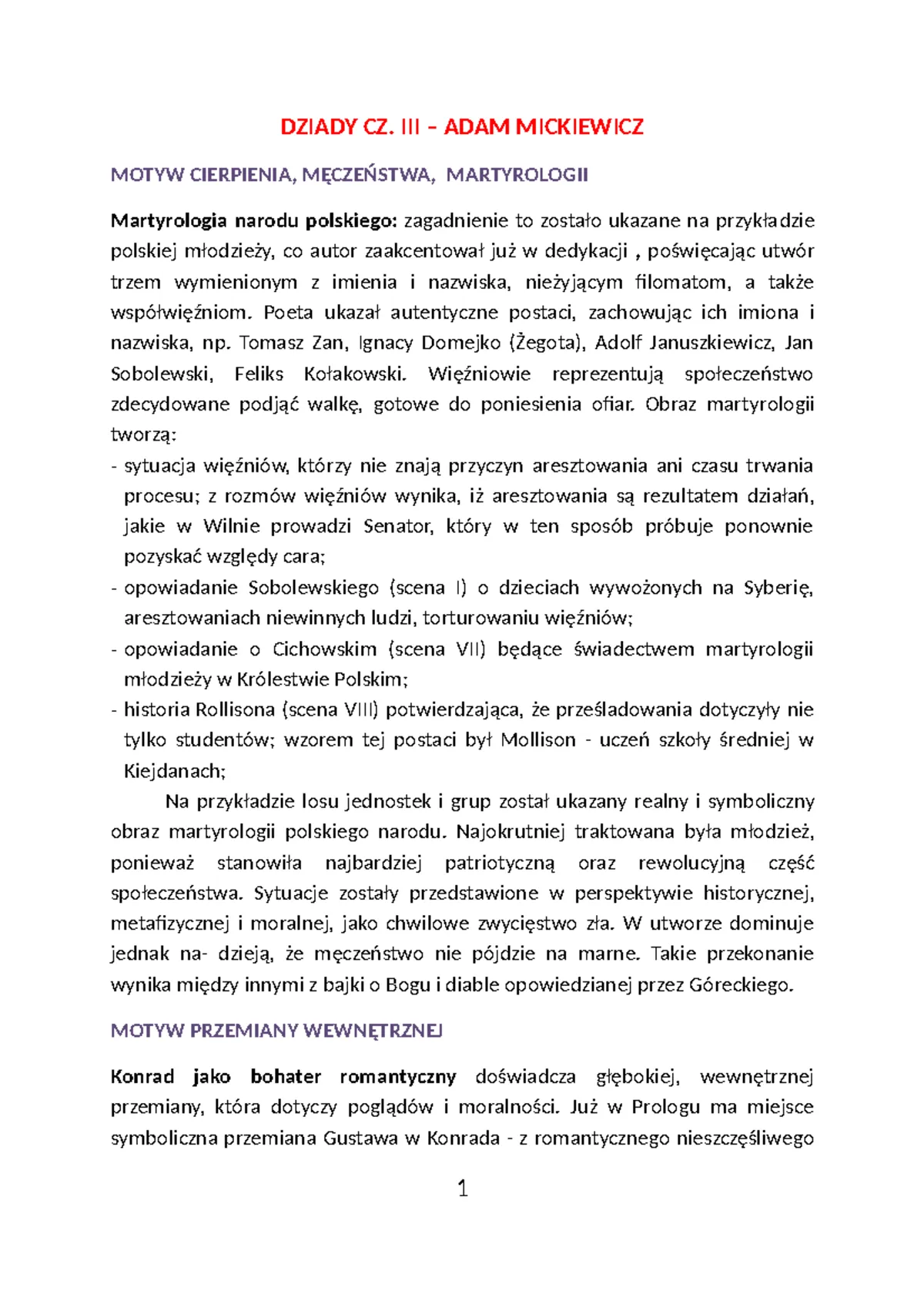 Zdjęcie Motyw cierpienia w Dziadach cz. 3: Jak wpływa na tożsamość Polski