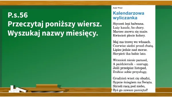 Zdjęcie Kalendarzowa wyliczanka wiersz - odkryj magiczny świat miesięcy