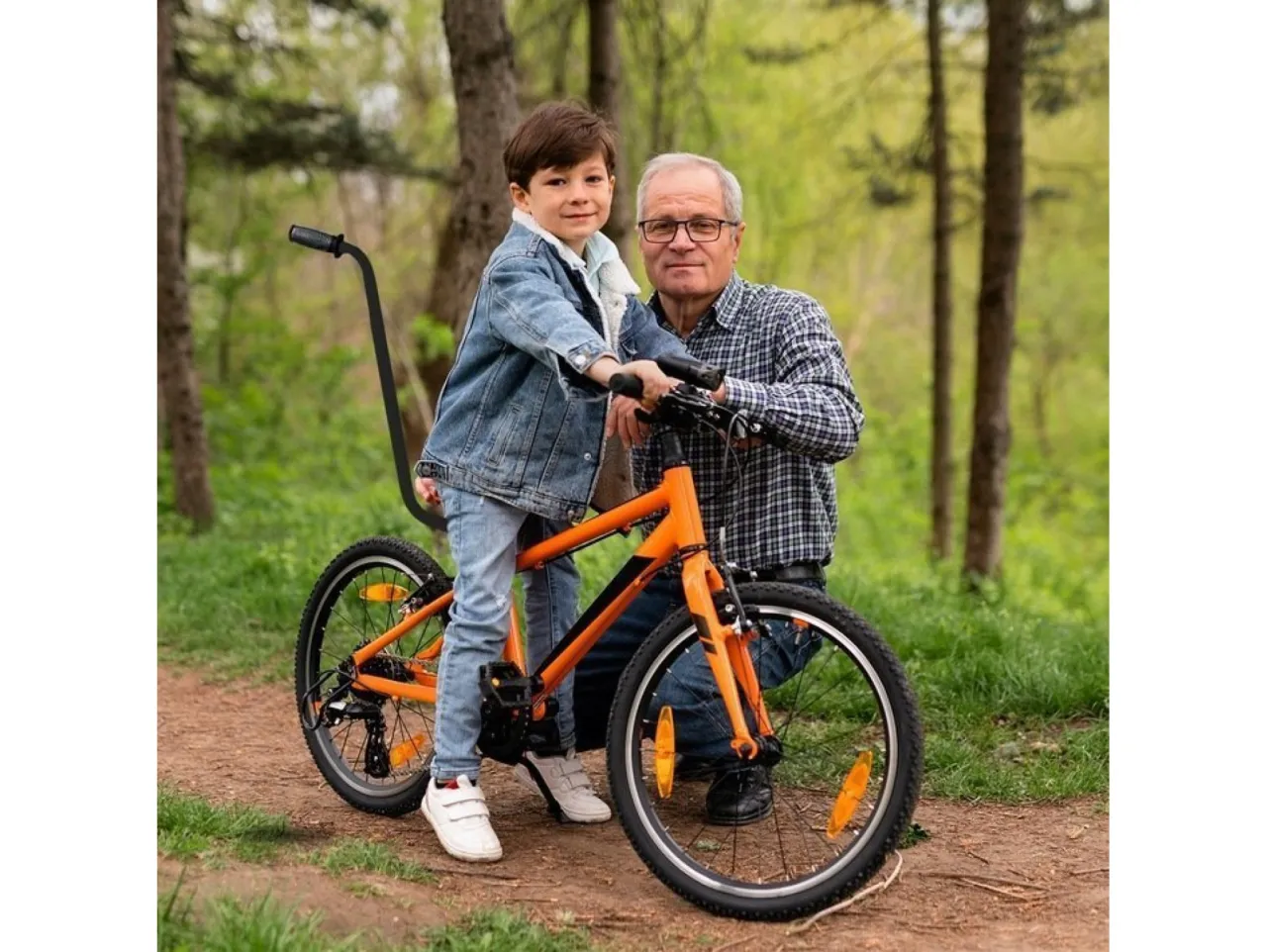 Zdjęcie Jak zamontować kij do roweru, aby zapewnić bezpieczeństwo dziecku