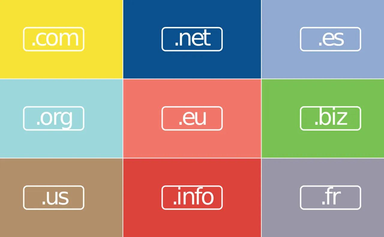 Przykłady różnych rodzajów domen internetowych