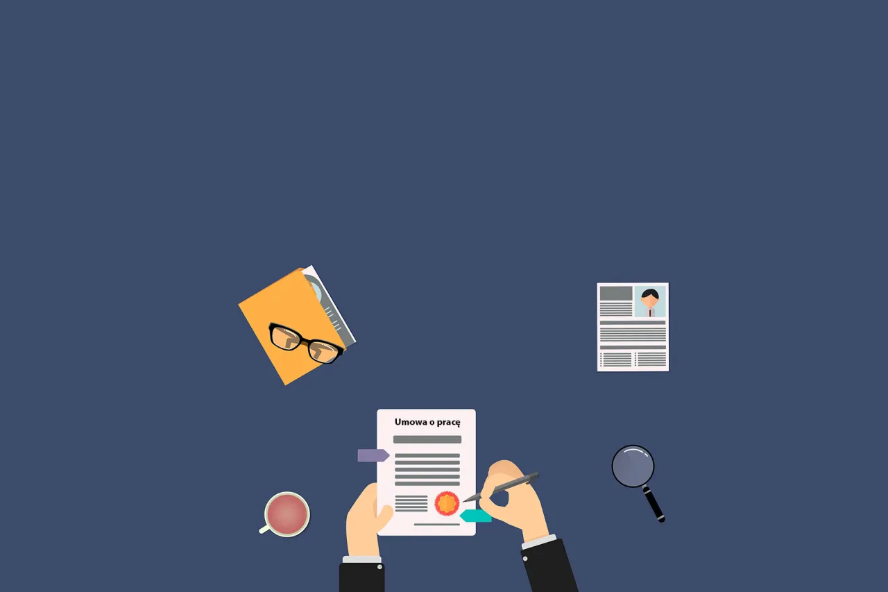 R&oacute;żne rodzaje um&oacute;w o pracę i zlecenie symboliczne grafiki