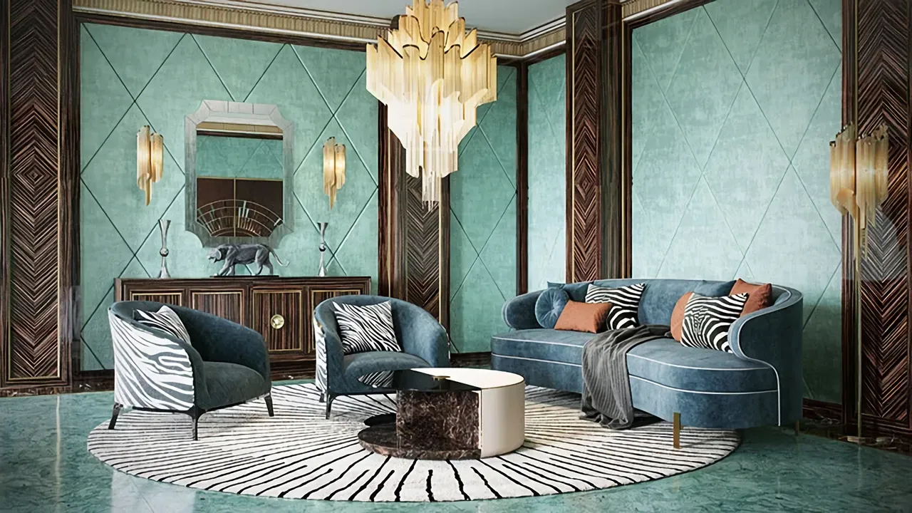 dekoracje art deco do salonu