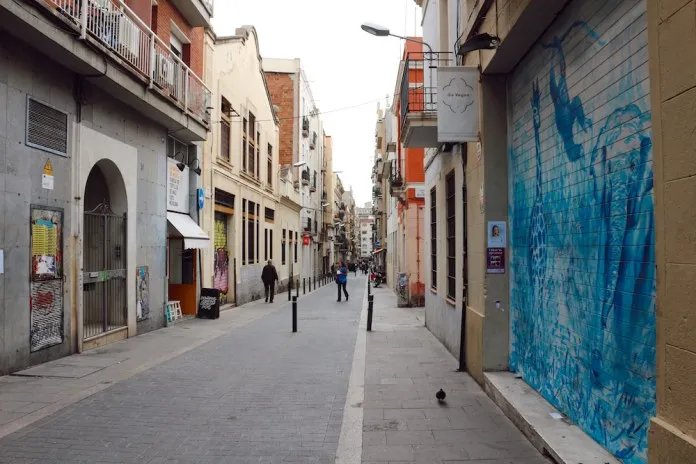 Uliczki dzielnicy Gr&agrave;cia Barcelona