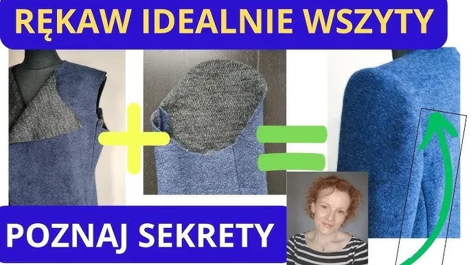 krawcowa wszywająca rękaw do bluzki zbliżenie