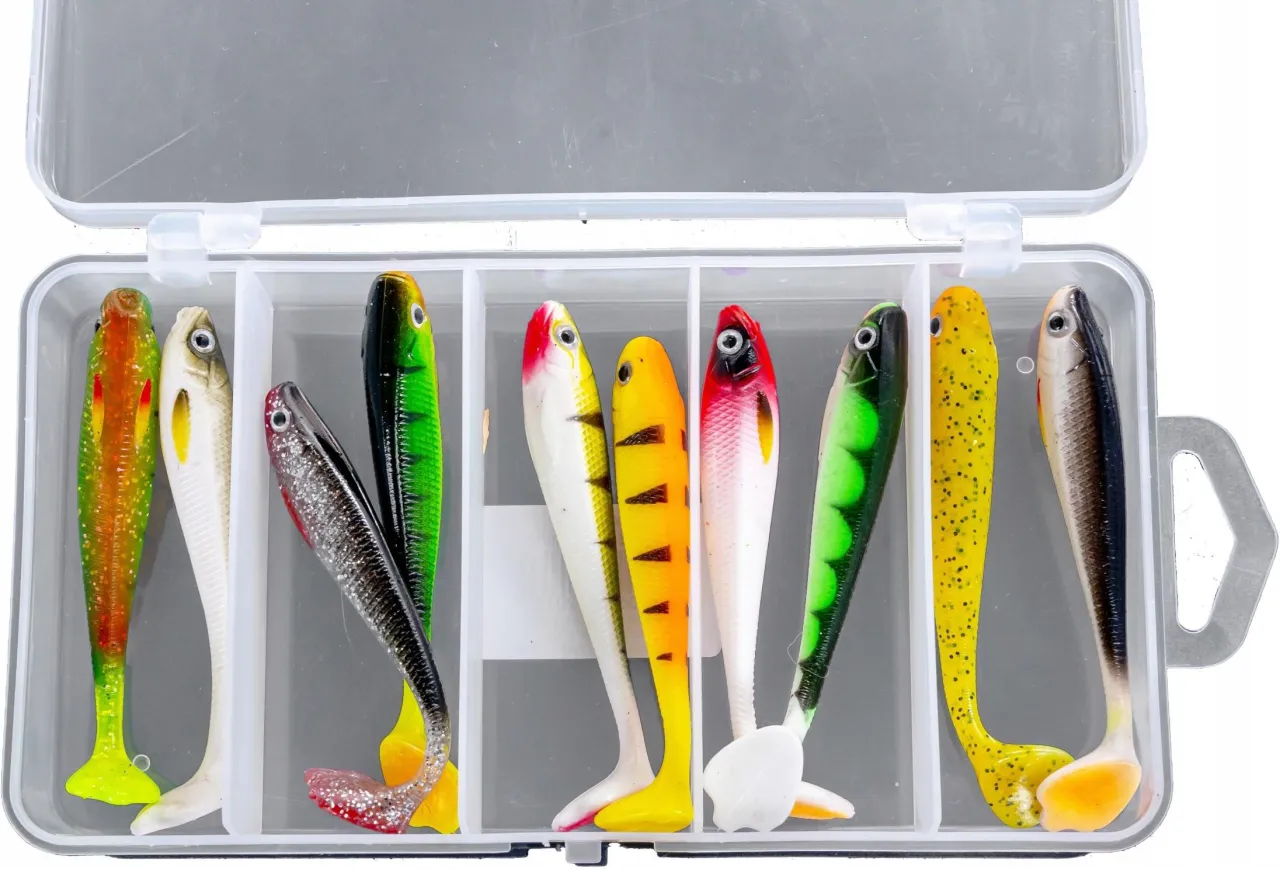 różne rodzaje przynęt gumowych na okonia