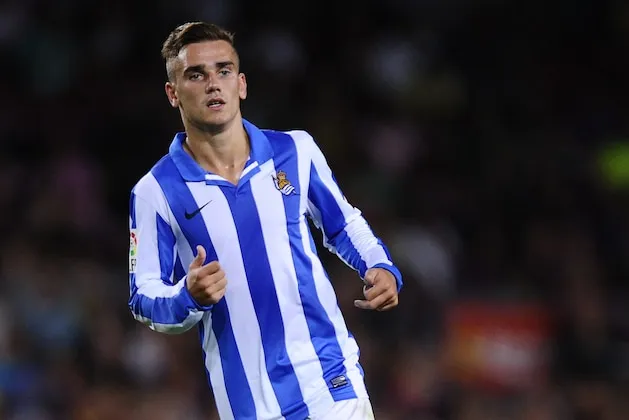 Antoine Griezmann w koszulkach klubowych Real Sociedad Atletico Barcelona