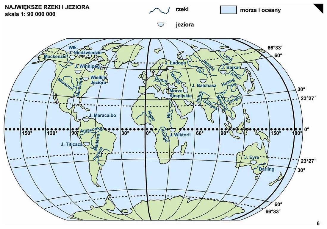 mapa największych jezior świata