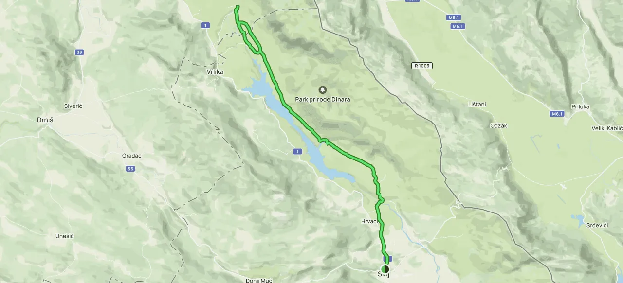 Mapa dojazdu do Izvor Cetine Chorwacja