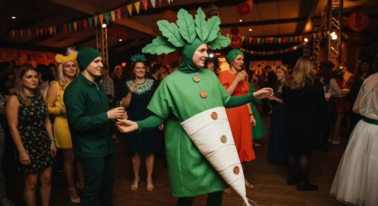 dziecko w stroju rzepy bez szycia