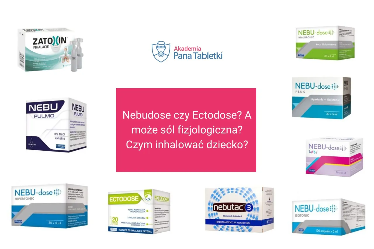 Substancje do inhalacji, ampułki z solą fizjologiczną i kwasem hialuronowym