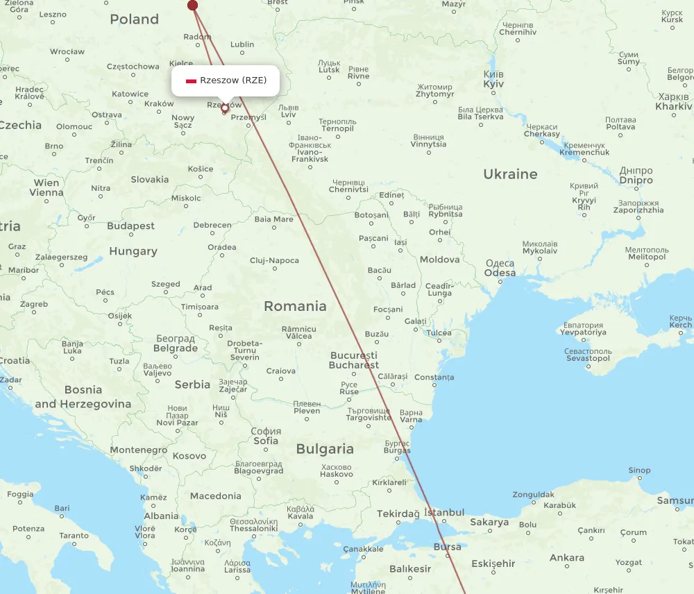 Mapa lotu Gdańsk Antalya