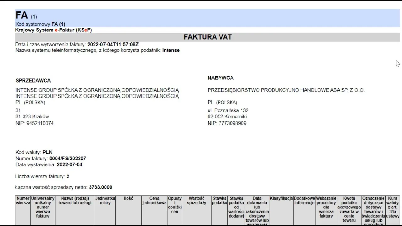KSeF system faktur ustrukturyzowanych